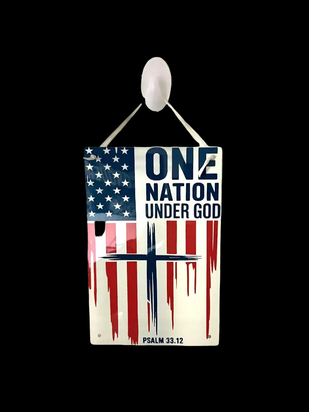 One Nation Under God" Aluminum Wall Art – Psalm 33:12 Patriotic Christian Sign