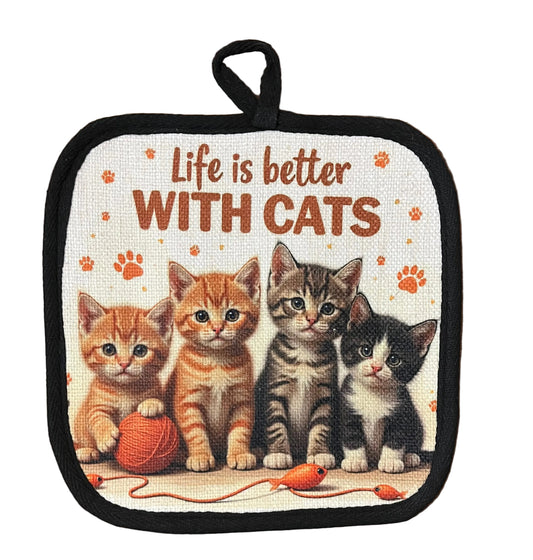 The Premium Choice: Silicone Backed Cat Pot Holder – Non-Slip Heat Resistant Hot Pad for Cat Lovers