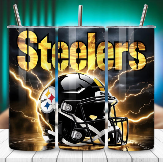 Steel City Gameday 20oz Stainless Steel Tumbler – Lightning Edition
