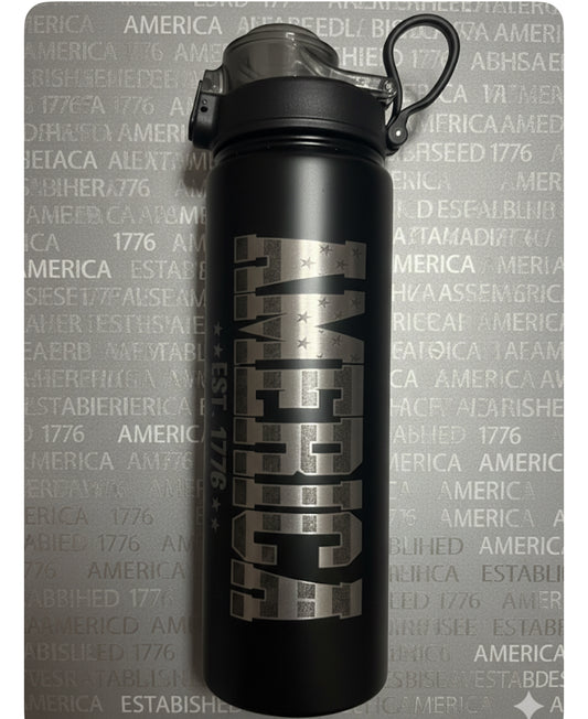 Daily Defender: 1776 Patriotic America 24oz Skinny Tumbler with Splash-Proof Lid