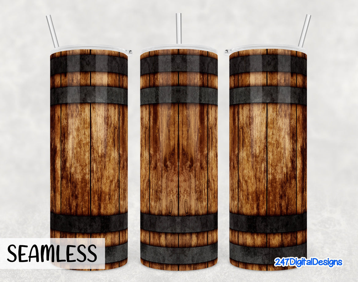 Rustic Spirit: The 20oz Whiskey Barrel Insulated Tumbler