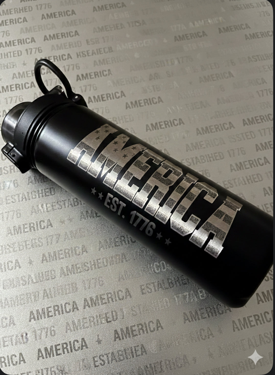 Daily Defender: 1776 Patriotic America 24oz Skinny Tumbler with Splash-Proof Lid