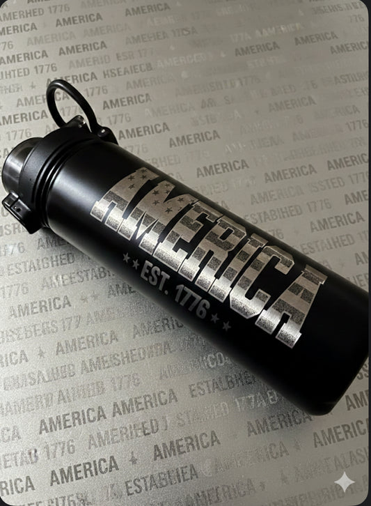 Daily Defender: 1776 Patriotic America 24oz Skinny Tumbler with Splash-Proof Lid