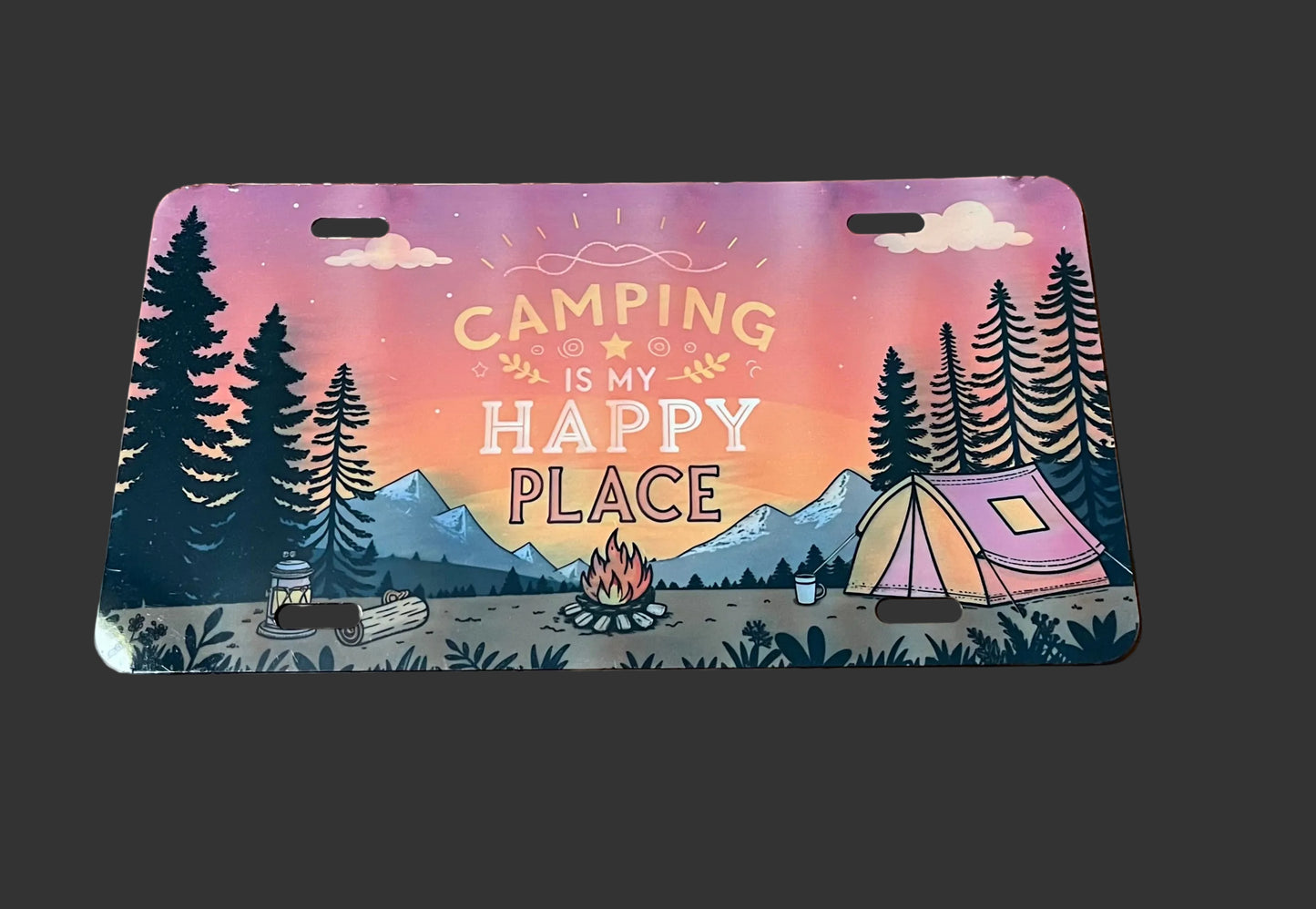 "Happy Place" Camping License Plate / RV Decor
