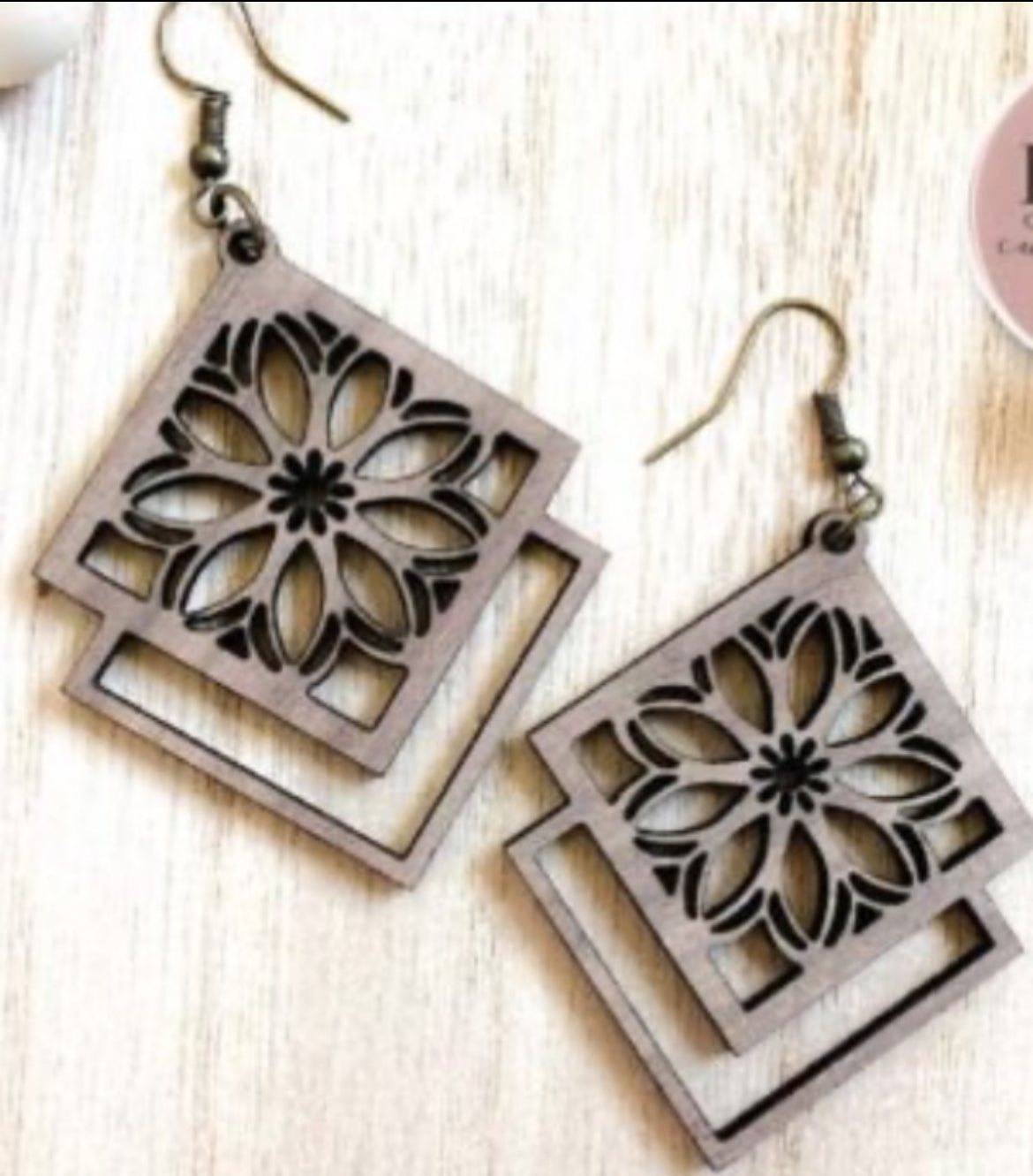 Boho-Chic Geometric Petal Earrings | Lightweight Laser-Cut Balsa Wood