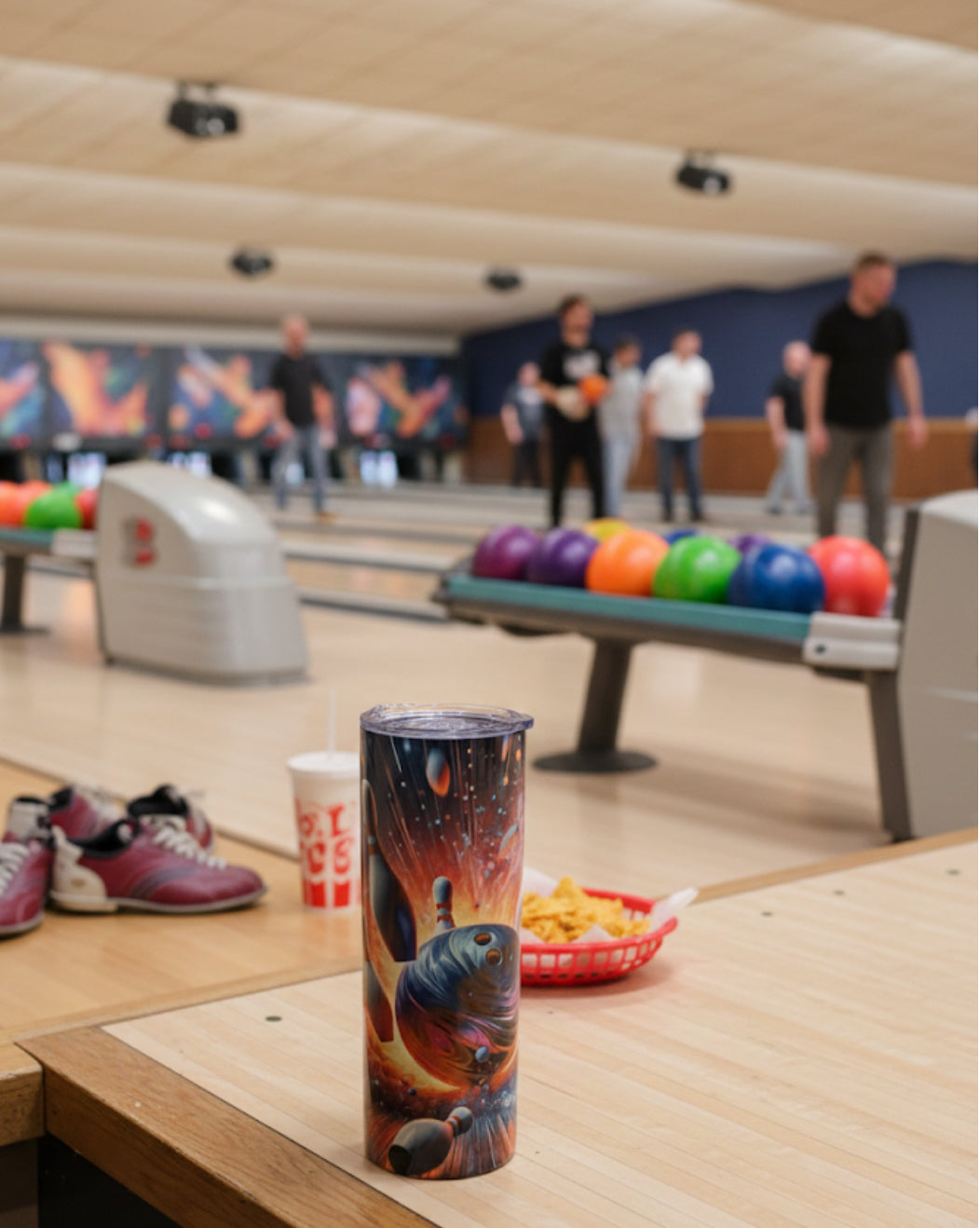 Bowling Evolution 20oz Skinny Tumbler – Strike & Spare Insulated Stainless Steel Travel Mug – Bowling Gift for Men & Women – 20oz Bowling League Cup with Lid and Straw