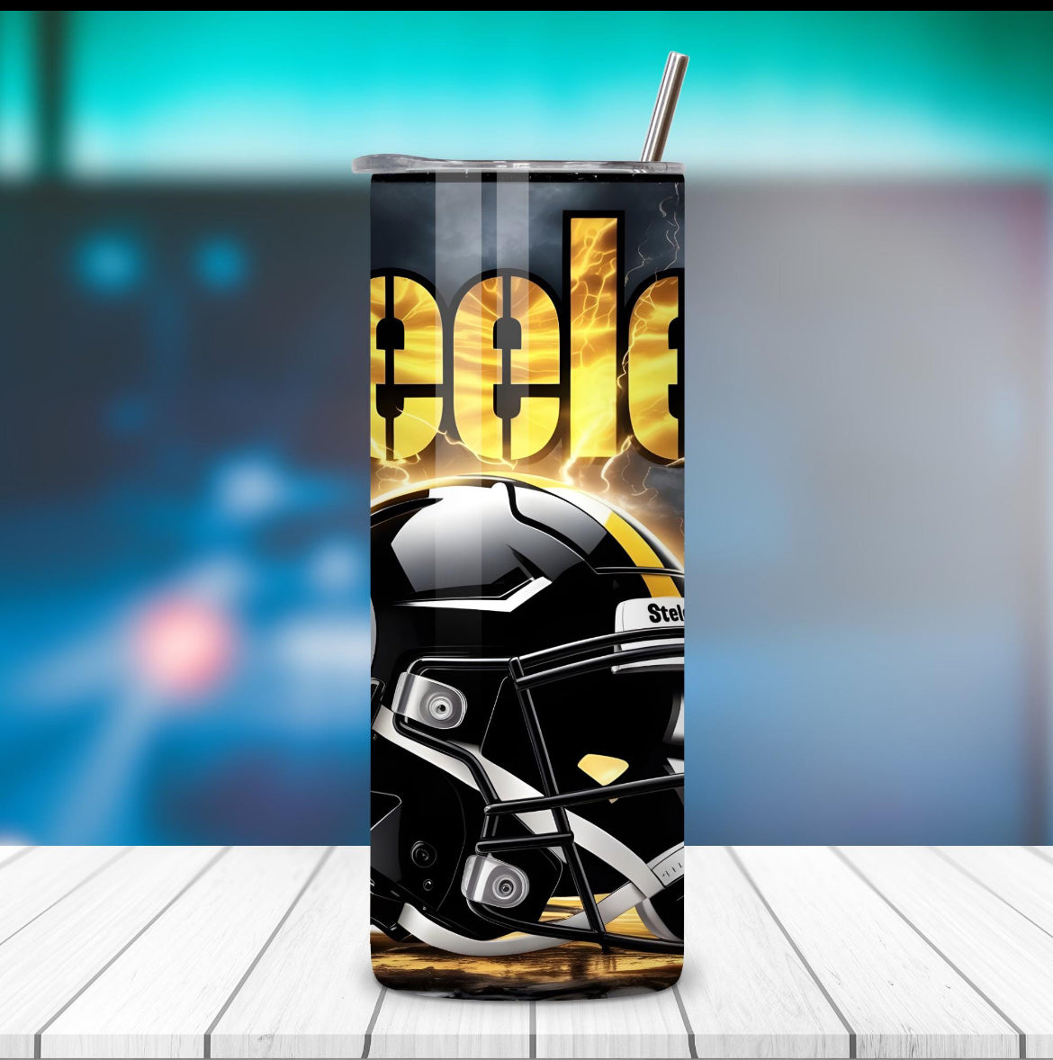 Steel City Gameday 20oz Stainless Steel Tumbler – Lightning Edition