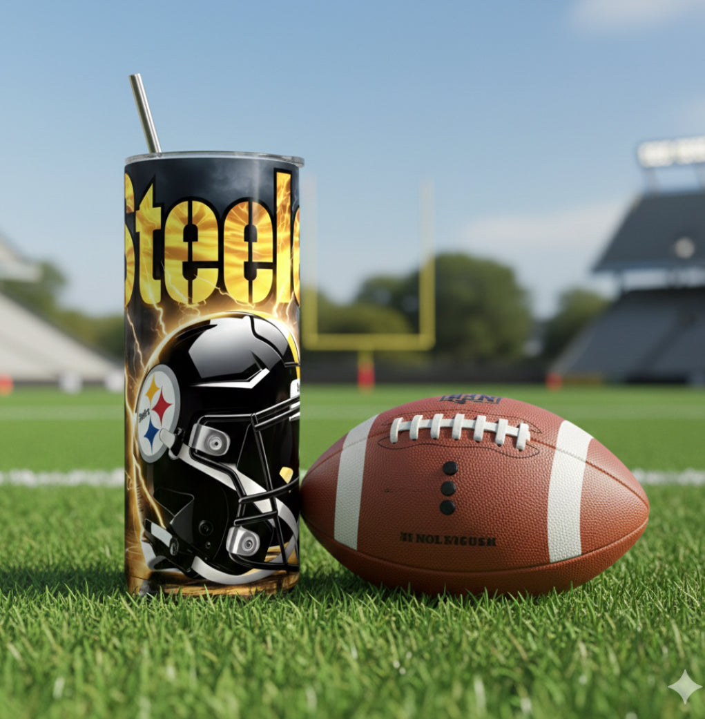 Steel City Gameday 20oz Stainless Steel Tumbler – Lightning Edition
