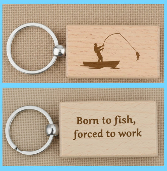 Reel in the Perfect Gift: Laser-Engraved Wooden Fishing Keychain