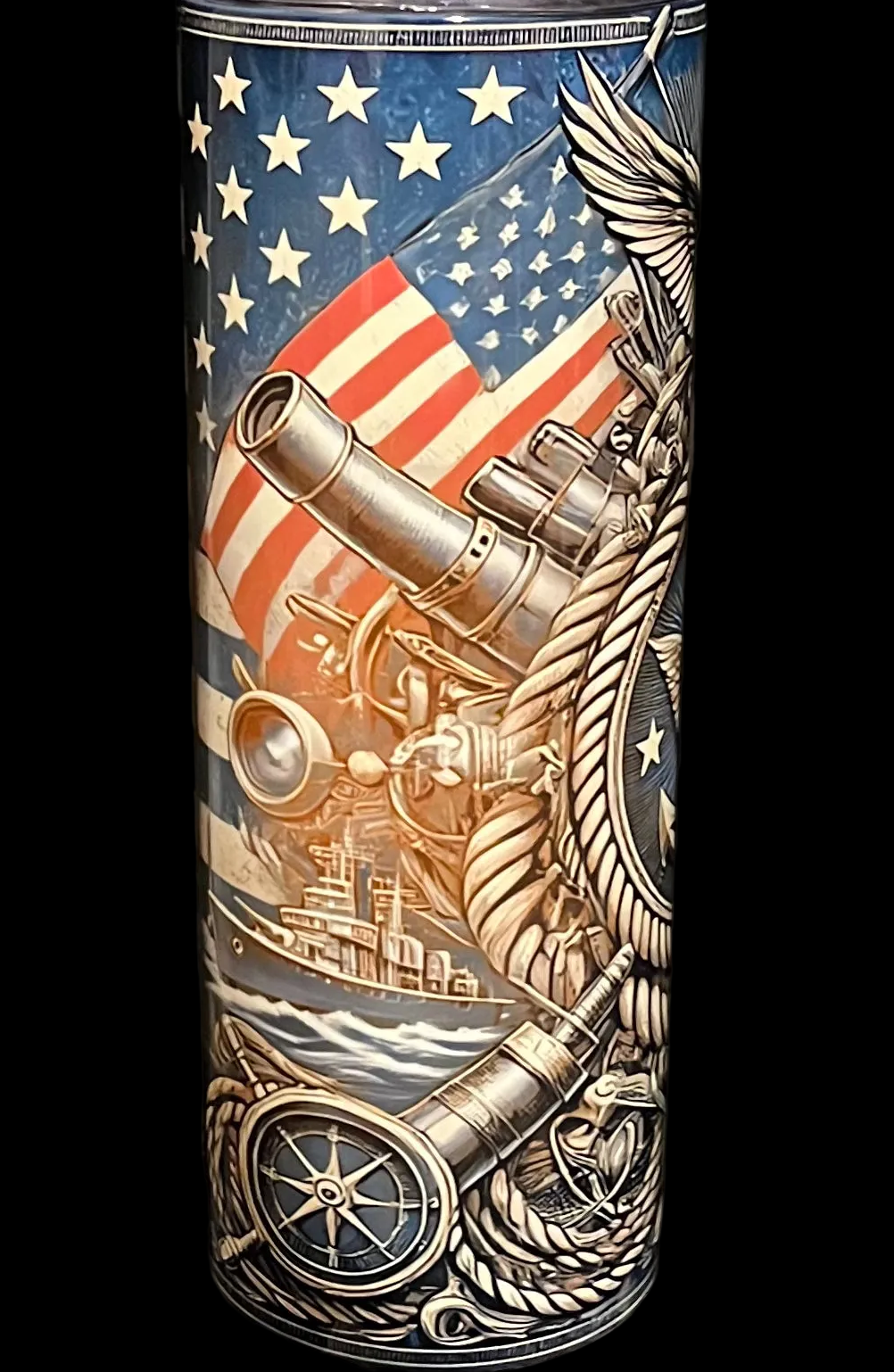 U.S. Navy Heritage 20oz Stainless Steel Insulated Tumbler – Patriotic Anchor & Eagle Design