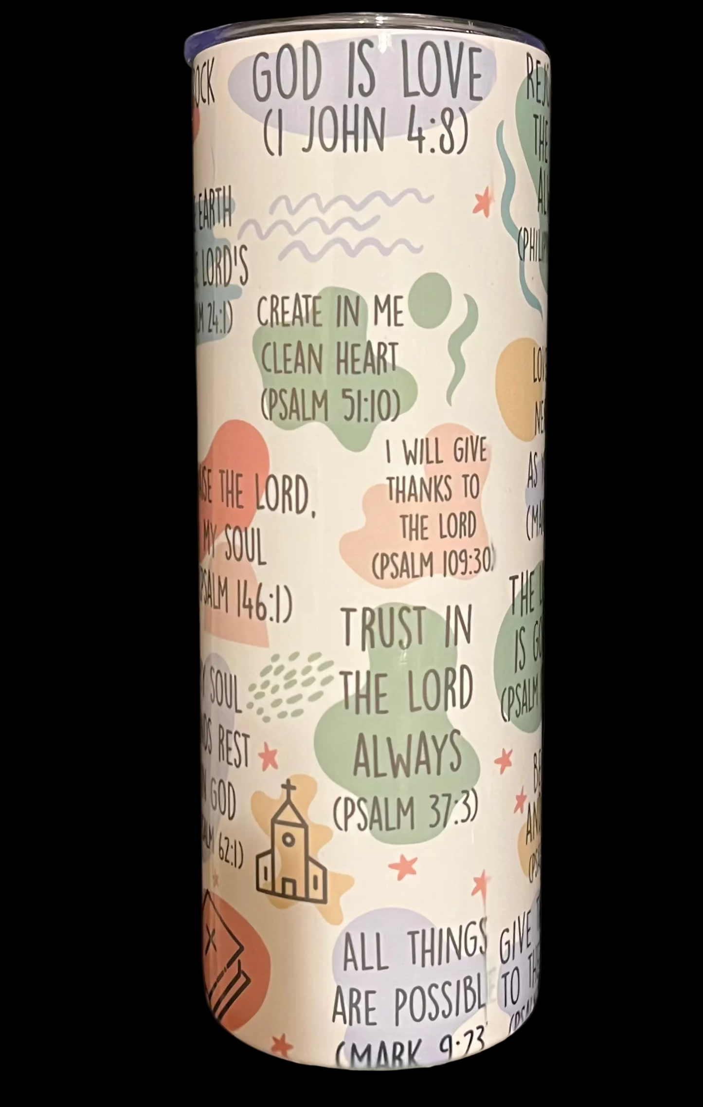 My Daily Bible Affirmations 20oz Skinny Tumbler – Christian Scripture Travel Mug