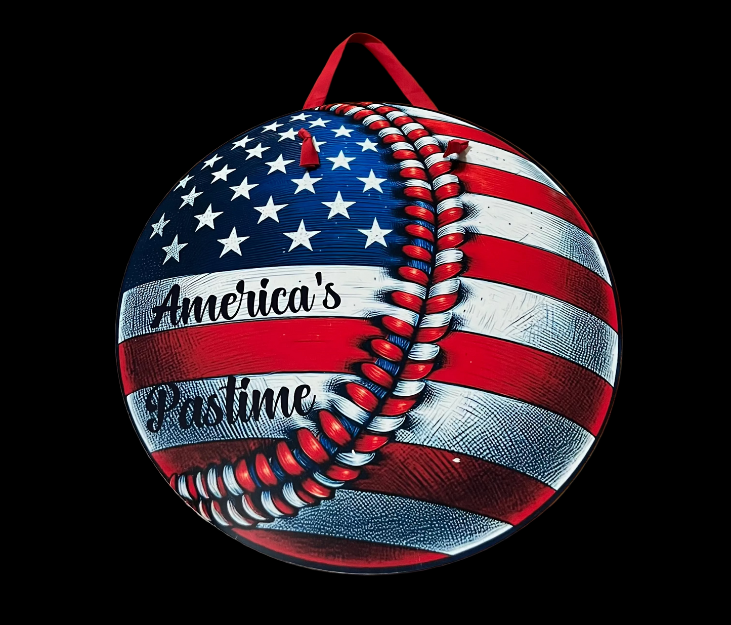 Vintage Style USA Baseball Metal Sign - 12" Round Wall Art - Gift for Baseball Fans